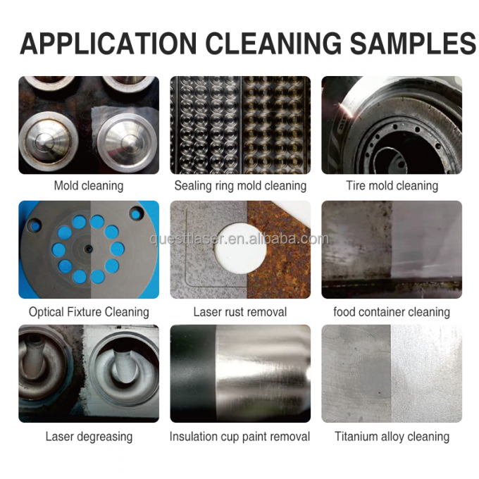 Pulse 200w 300w valise machine de nettoyage laser à fibre machine de détachement de rouille 10